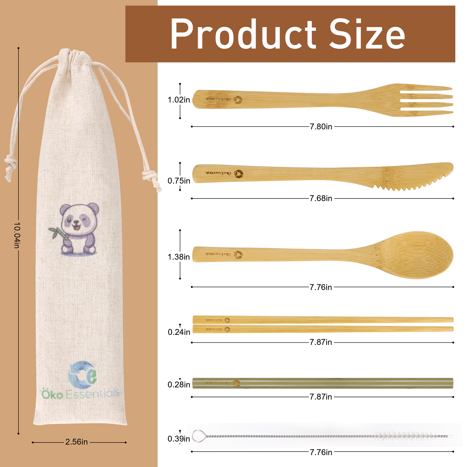 Reusable Premium Bamboo Utensil Set