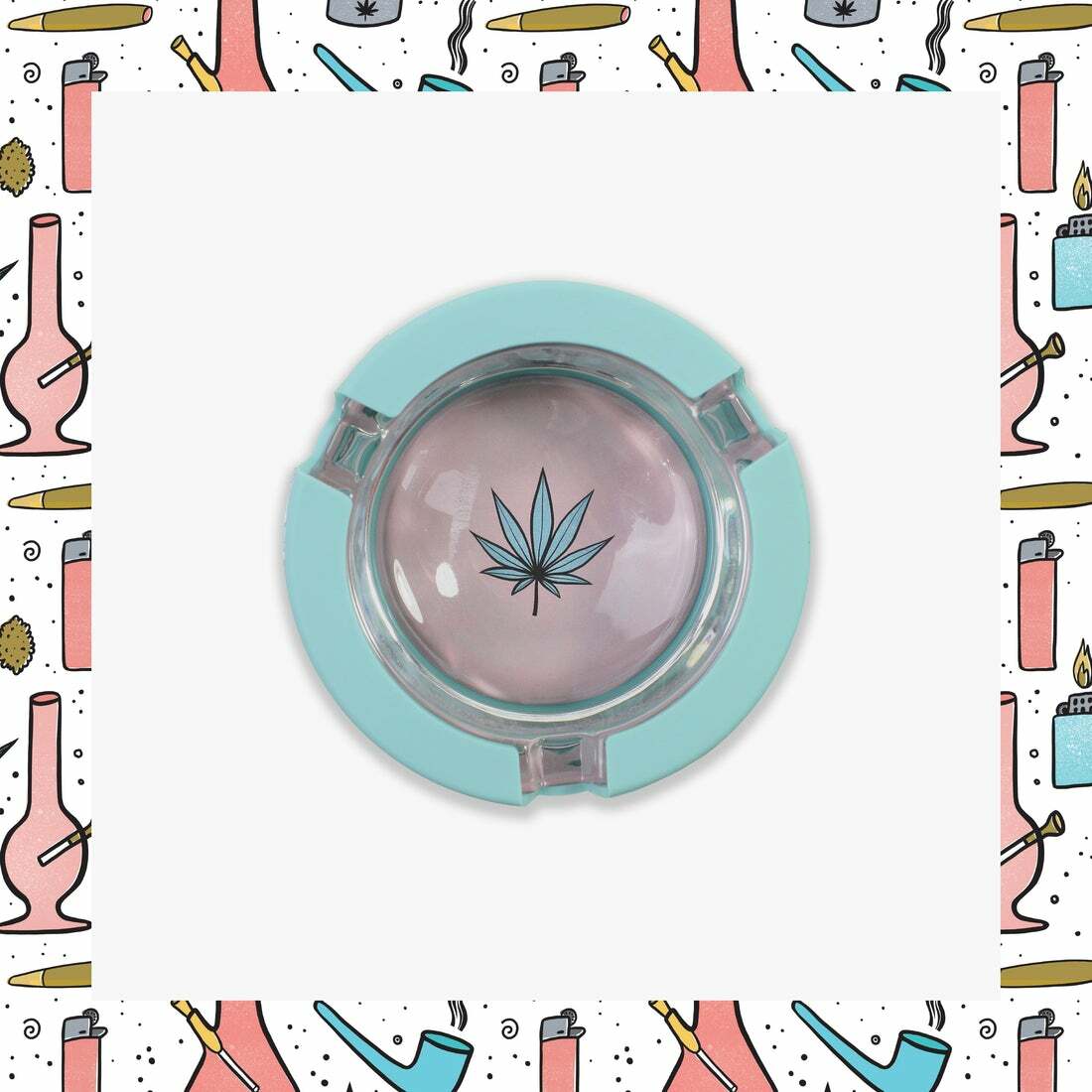 UGLY HOUSE SILICONE & GLASS ASHTRAY