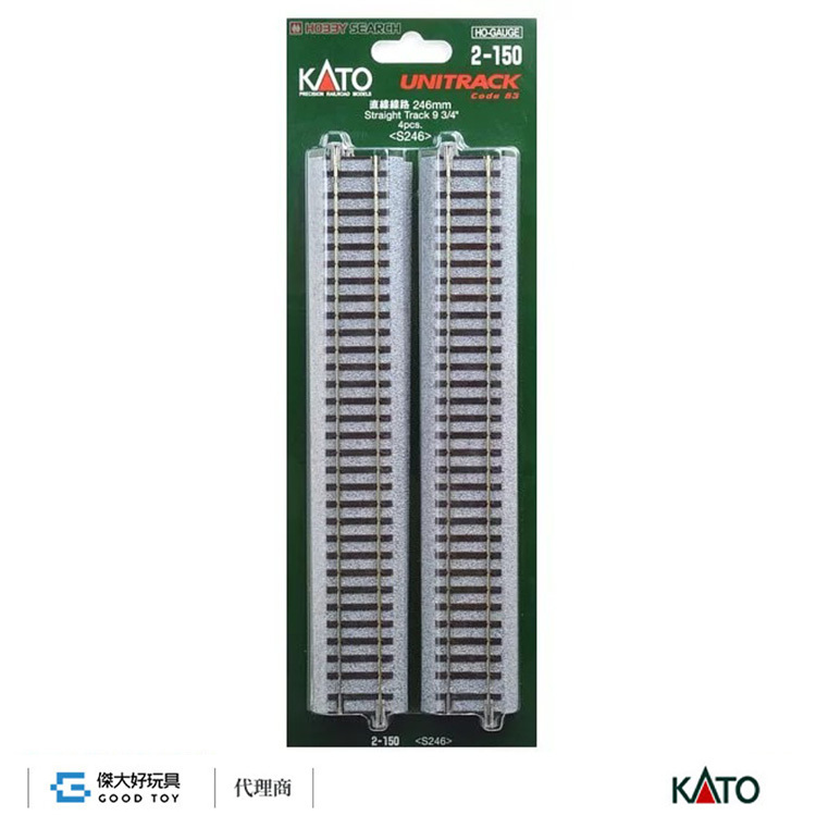 KATO 2-150 (HO) UNITRACK S246 單線直線線路 246mm (4入)