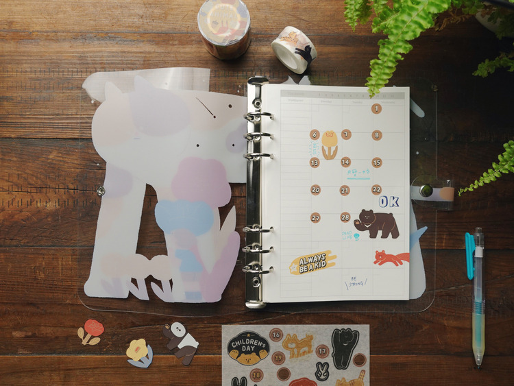 小黃間｜絕版｜A5 六孔活頁冊｜貓花園