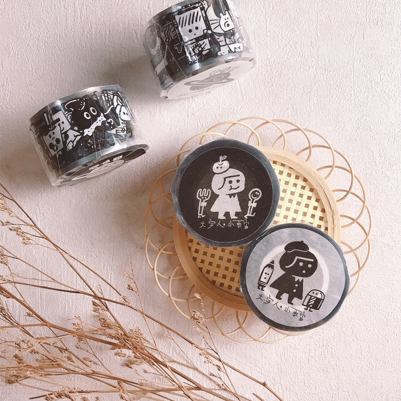 大宇人｜路人100黑白切 PET亮面膠帶 (黑/白)