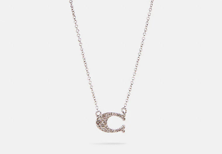 現貨｜2 色｜COACH Pave Signature Necklace 經典logo頸鏈 可調較