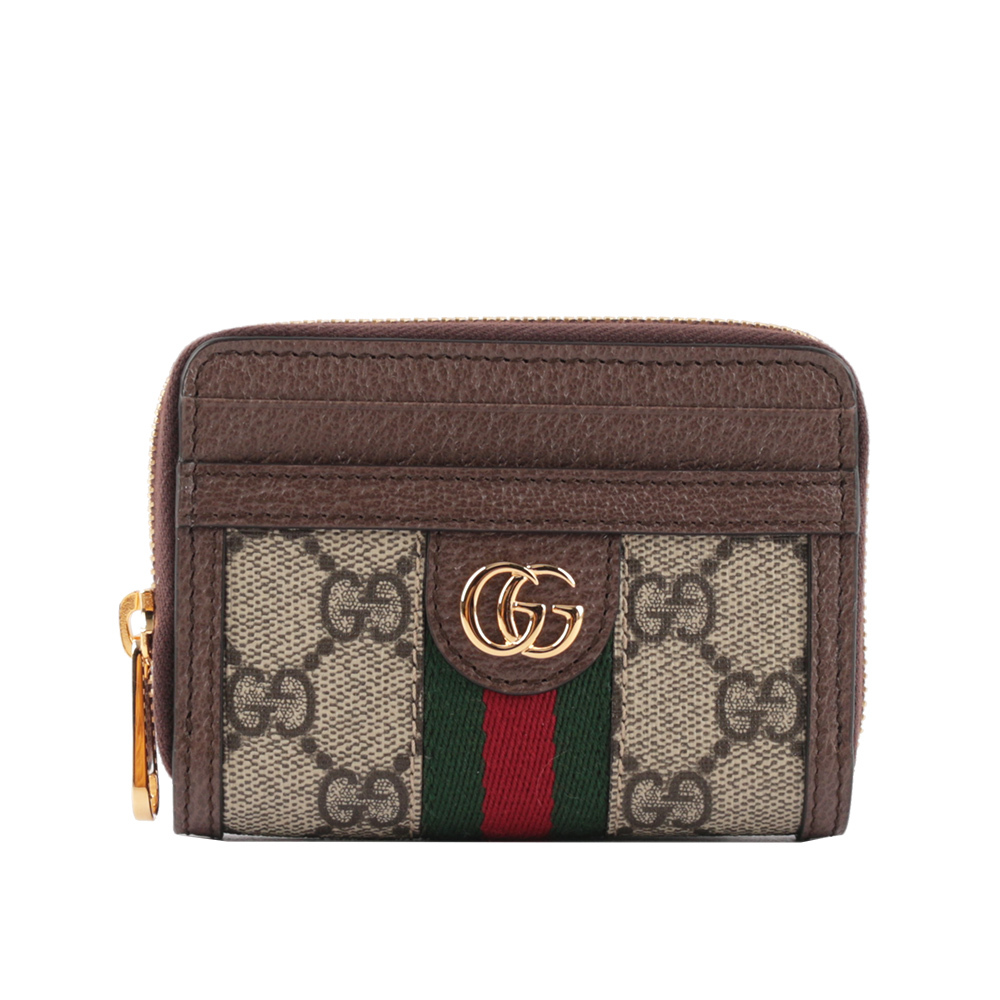 【GUCCI】GG Ophidia ㄇ形拉鍊零錢/卡夾包(綠紅)