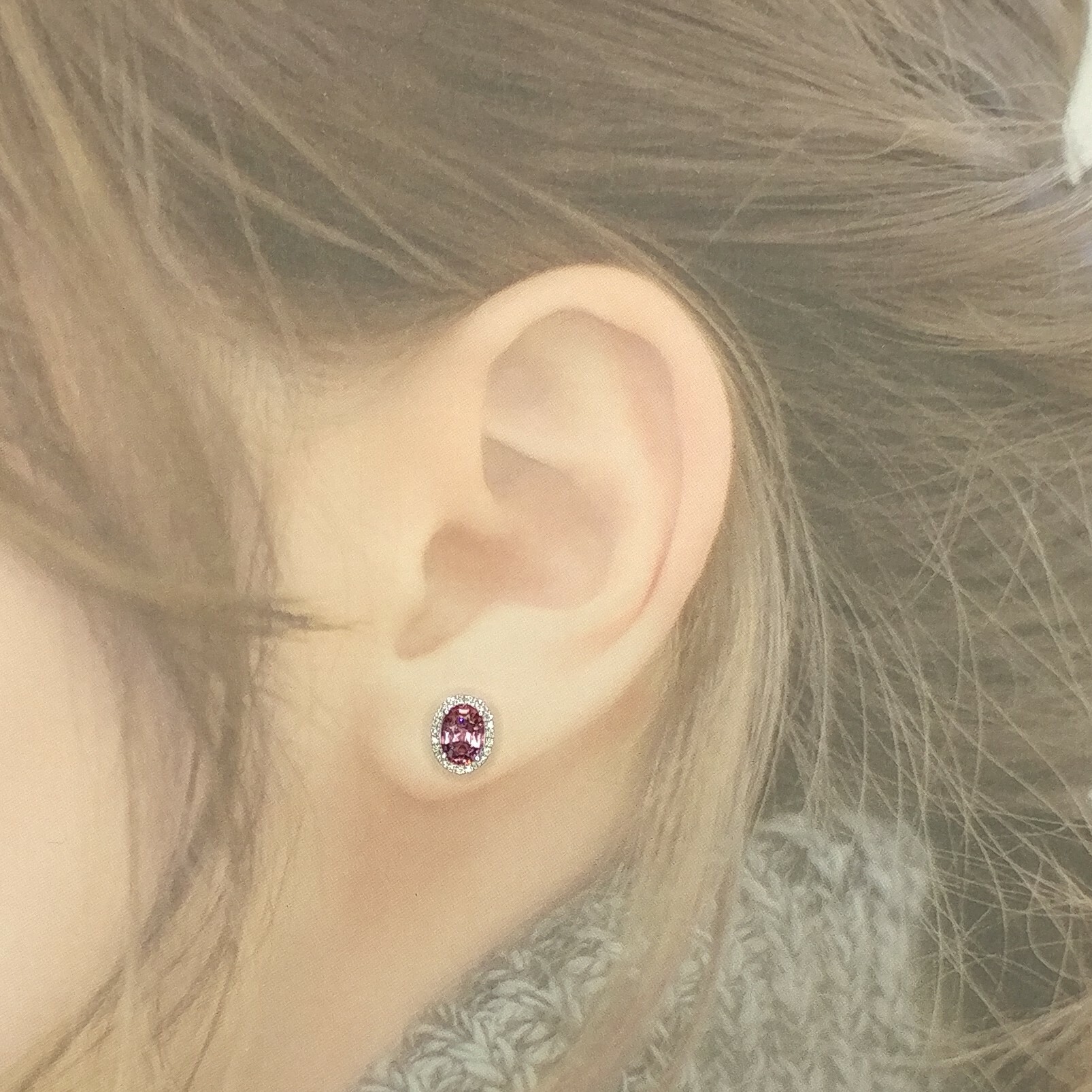 18K White Gold 1.77ct Sapphire and Diamond Earrings