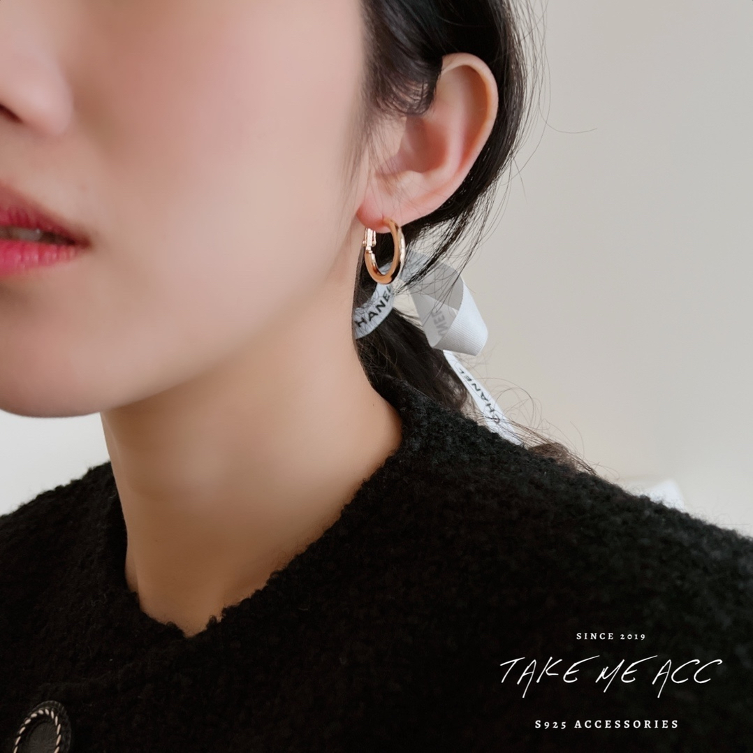 簡約圈圈 │ 純銀針耳環