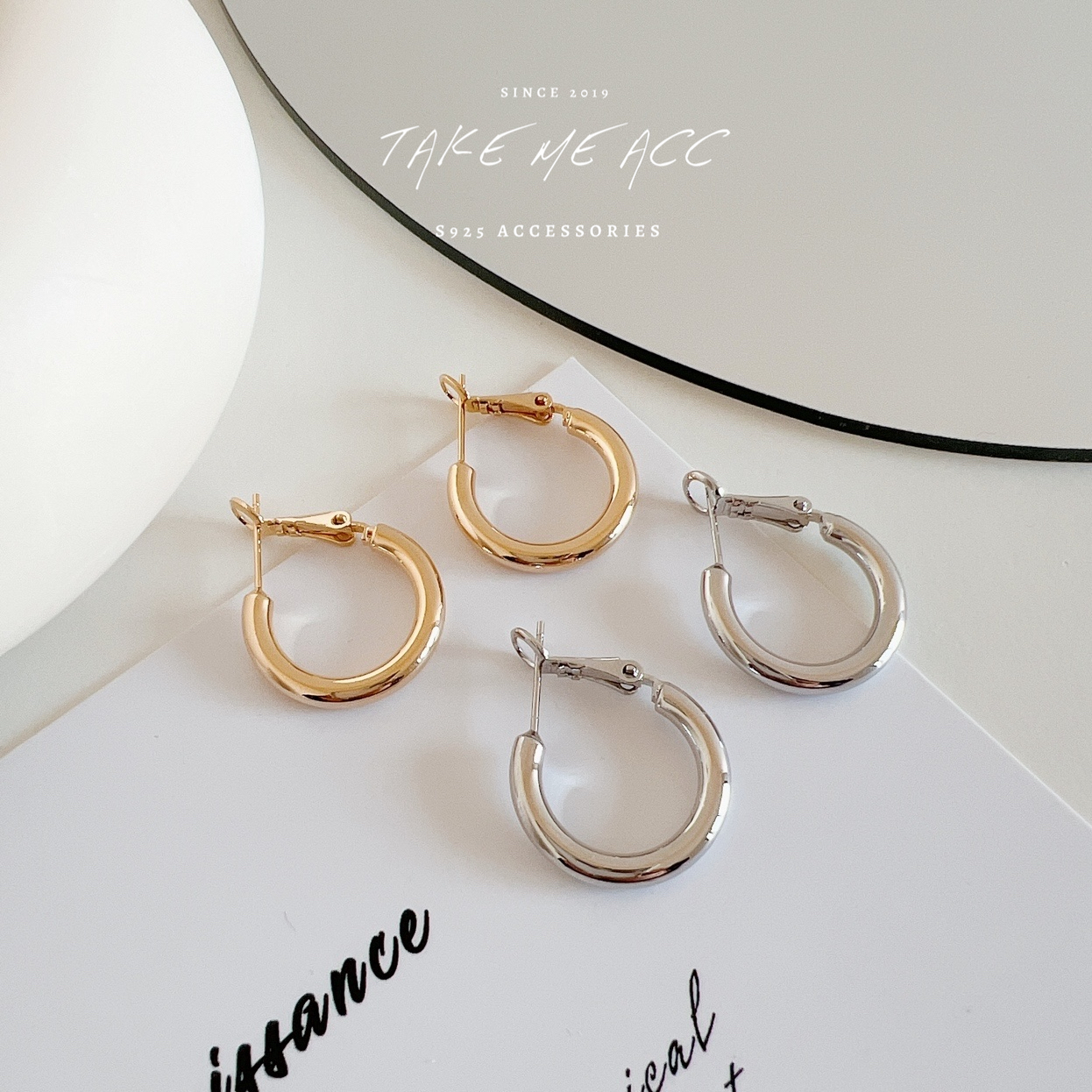 簡約圈圈 │ 純銀針耳環