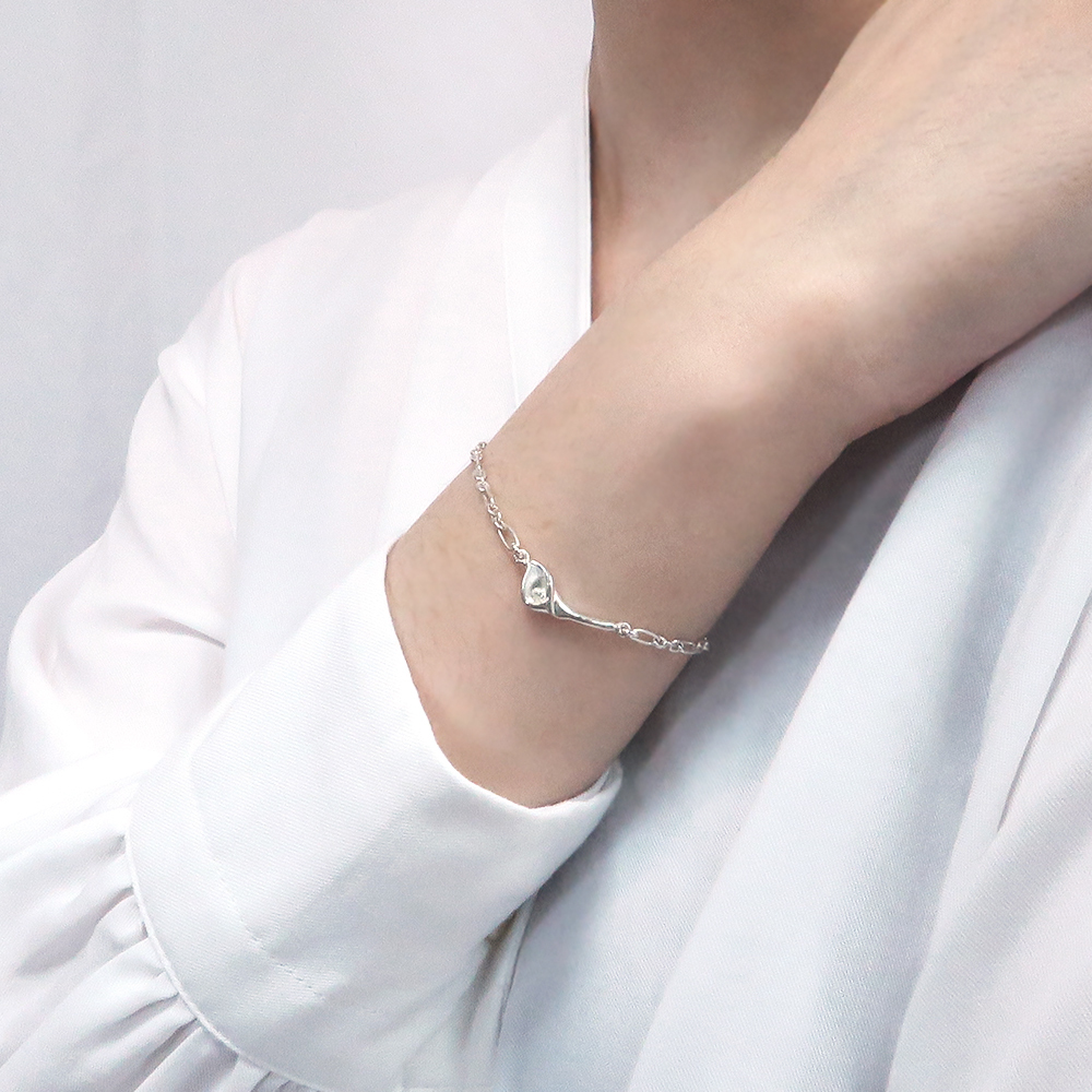 海芋 金牛座星座花 925純銀手鍊