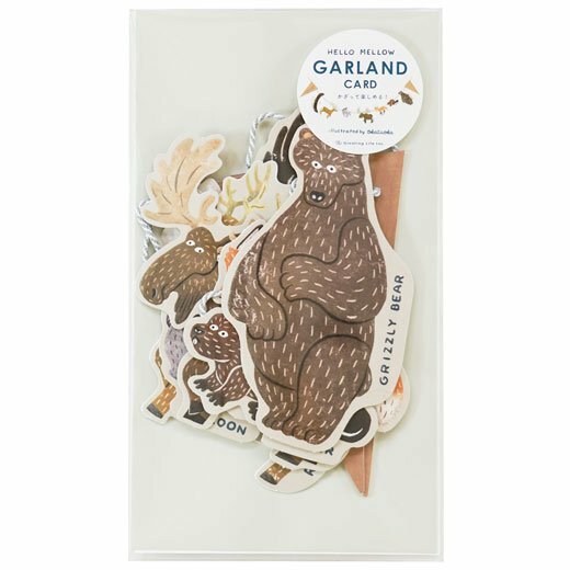 OKATAOKA 露營熊好朋友 花環掛旗卡片 日本Greeting Life