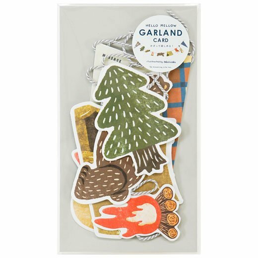 OKATAOKA 露營熊 花環掛旗卡片 日本Greeting Life