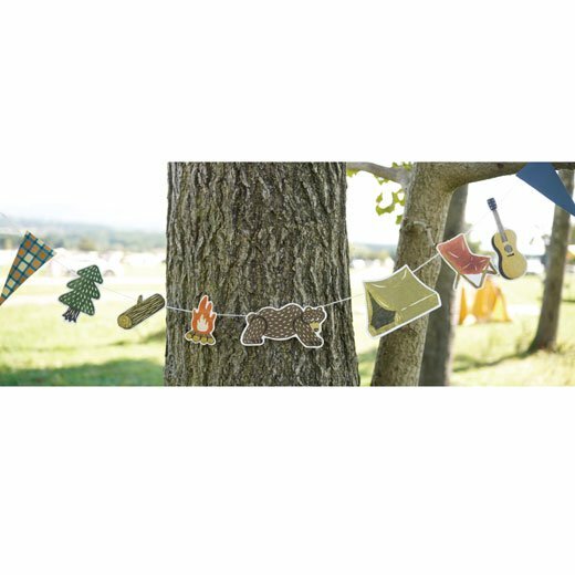 OKATAOKA 露營熊 花環掛旗卡片 日本Greeting Life