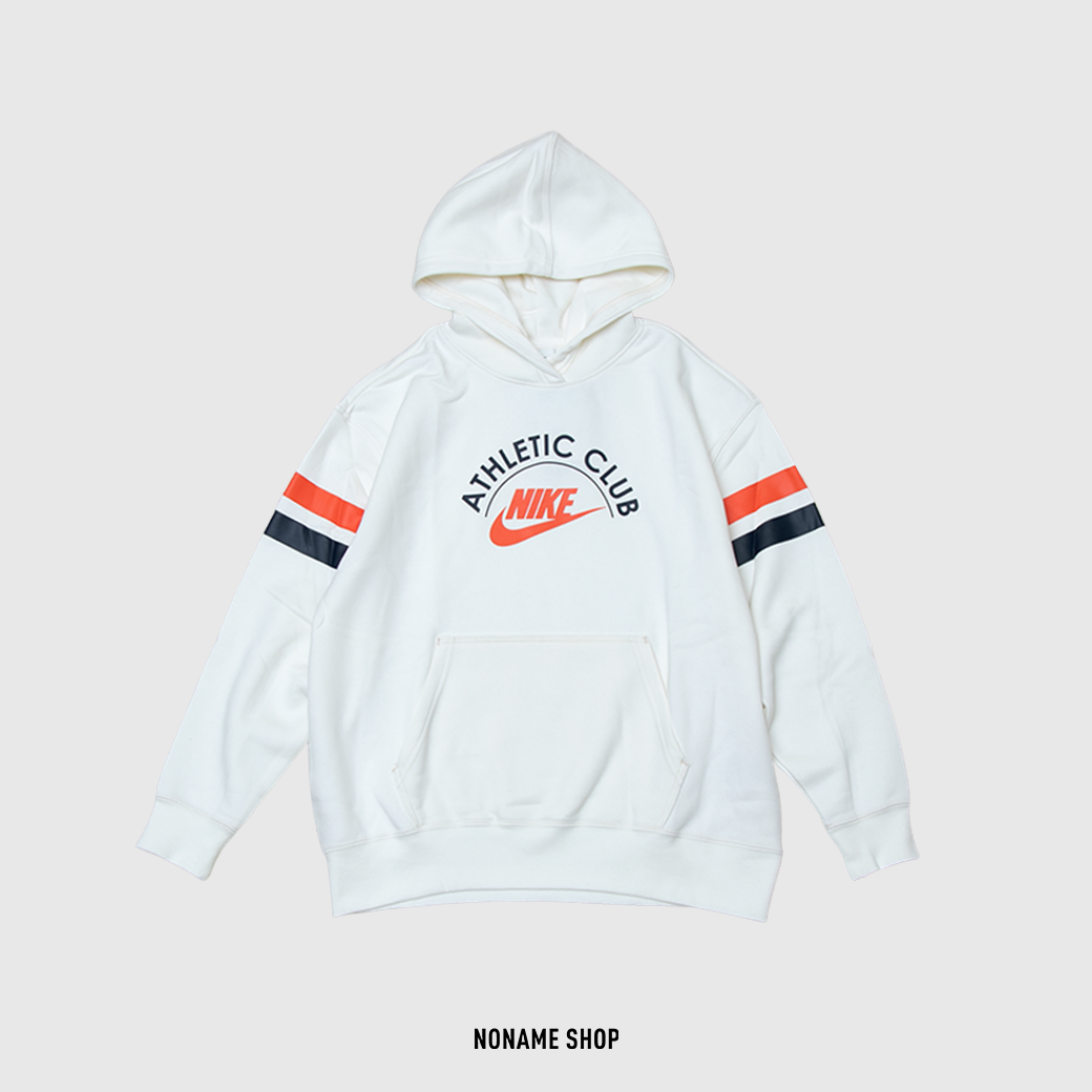 NIKE Sportswear 字勾 Logo 復古 長袖 帽TEE 白