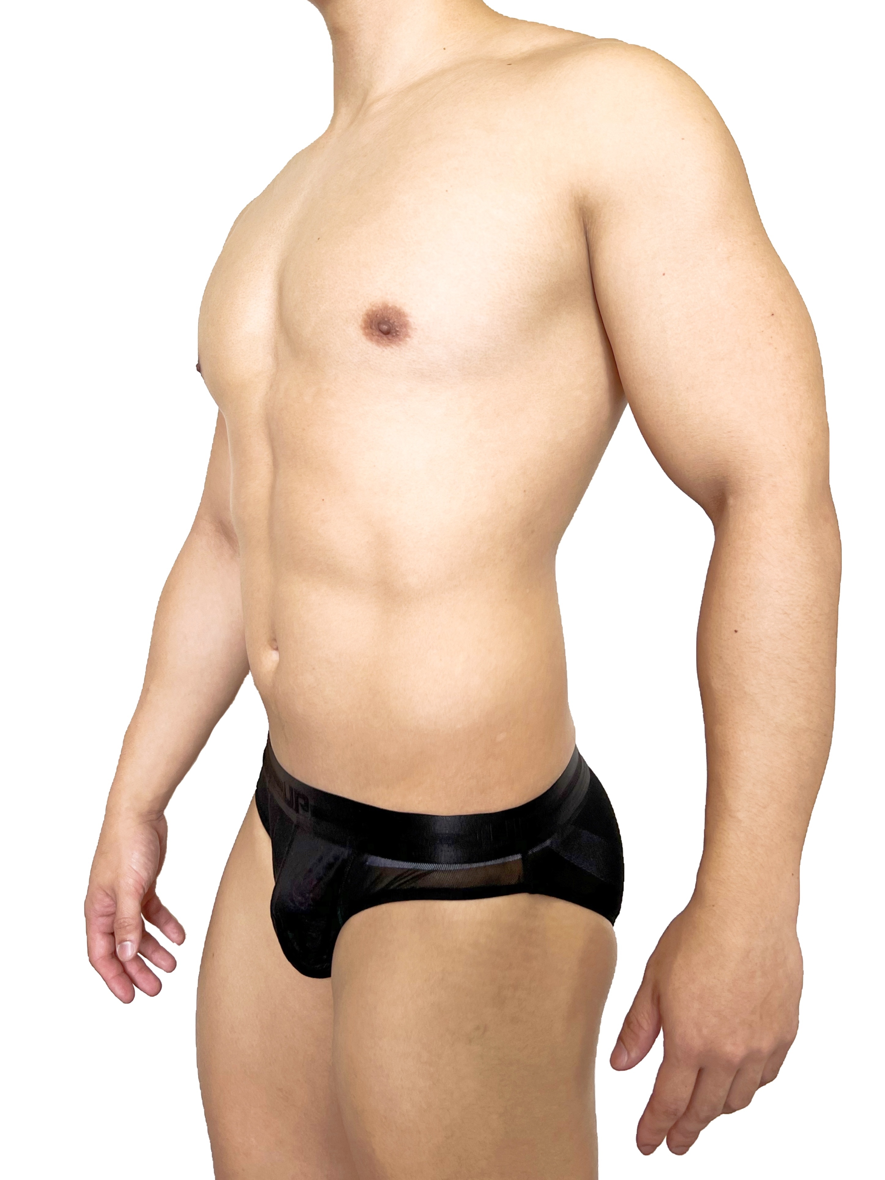 Premium 08 極透三角內褲 閃亮黑