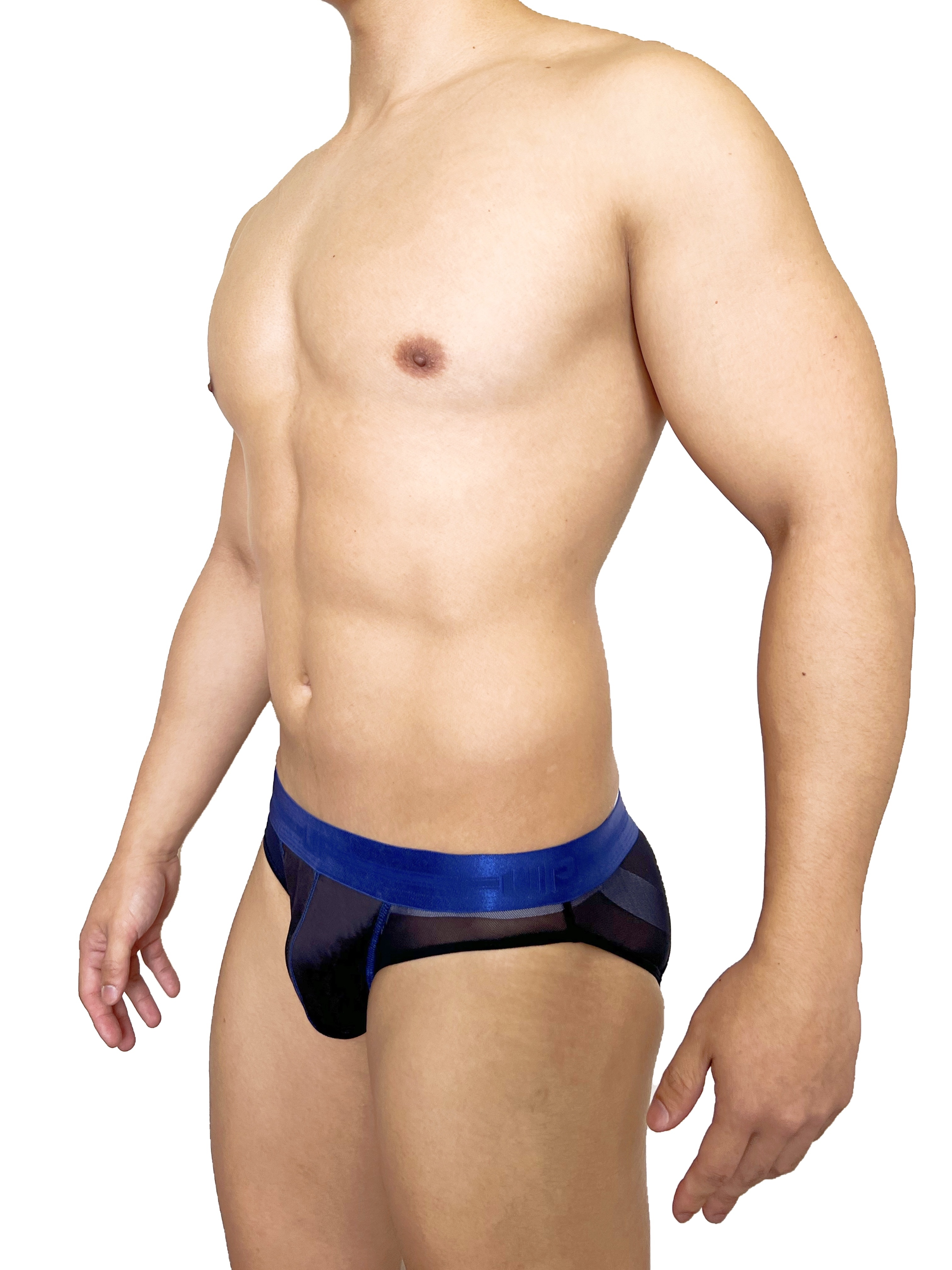 Premium 08 極透三角內褲 寶藍色/閃亮黑