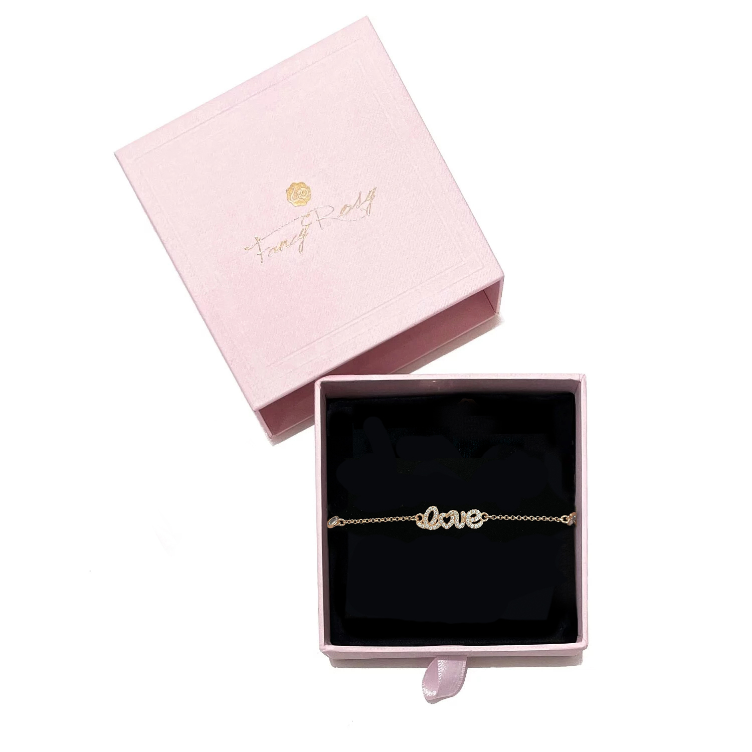 Crystal " L.O.V.E " Bracelet (Rose Gold)