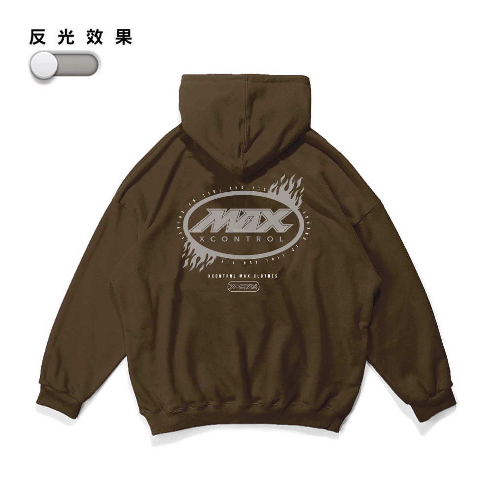 MAXXC 火焰LOGO環帽T-咖啡