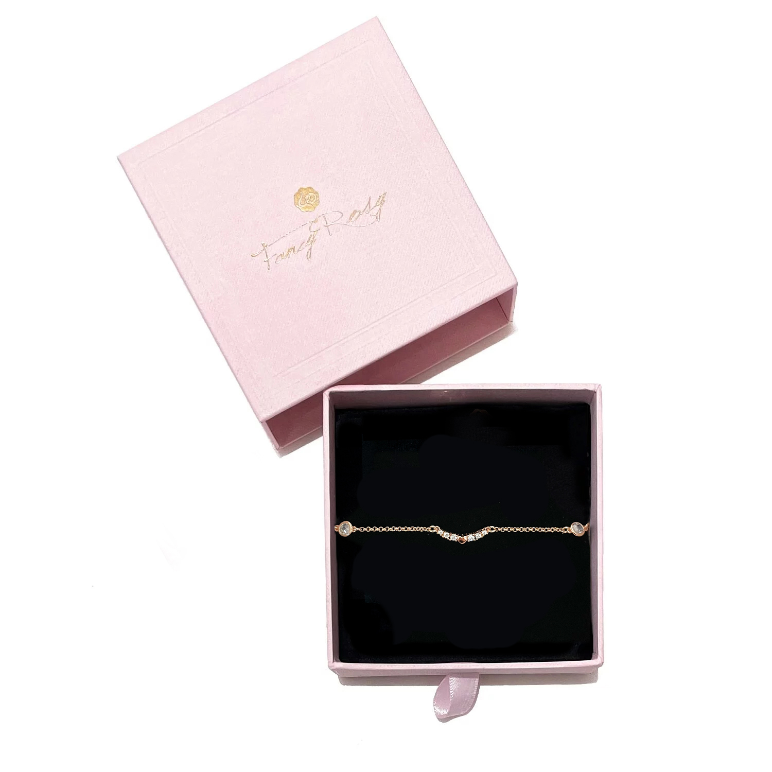 Heart Shaped Crystal Bracelet (Rose Gold)
