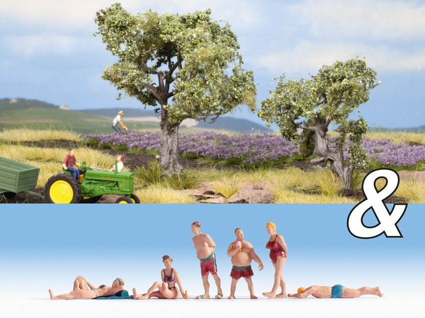 Noch 94001 HO規  泳客+2棵橄欖樹