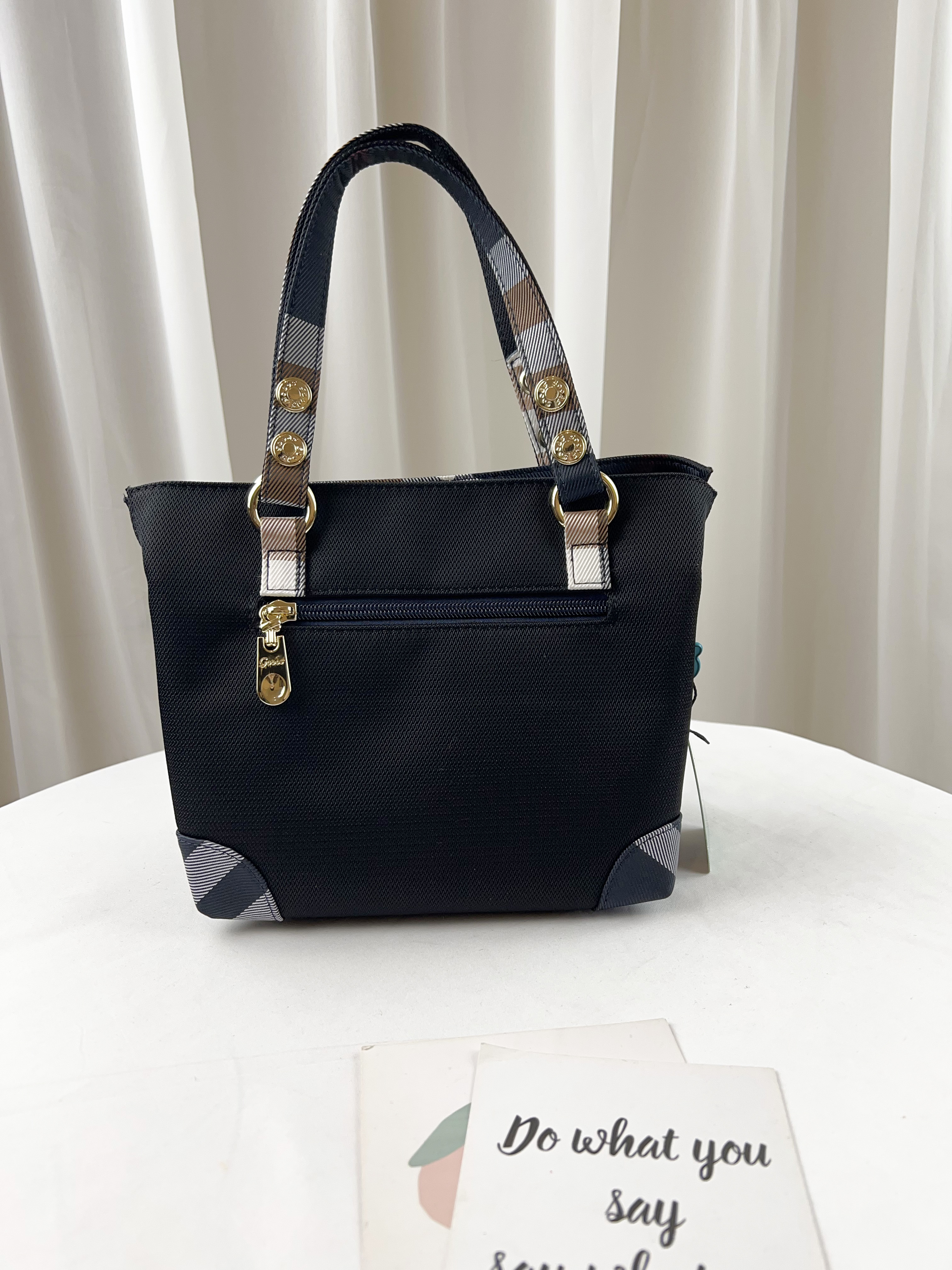 GOODS  大格黑 經典拼色防潑水手提包 / 側背包  #1956