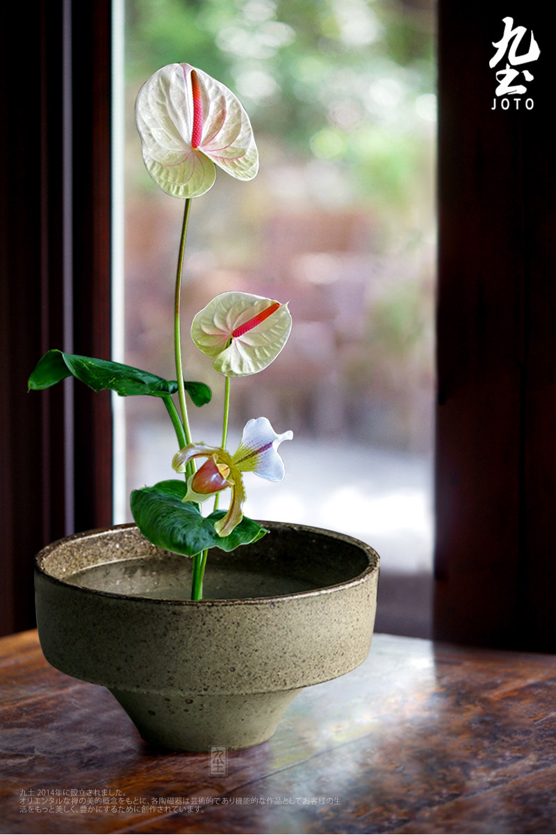 【民藝】花器 土器 九土禪意手工粗陶插花花器_DER0096