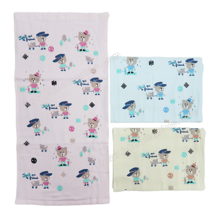 6條裝 印公仔紗布童巾 4110211