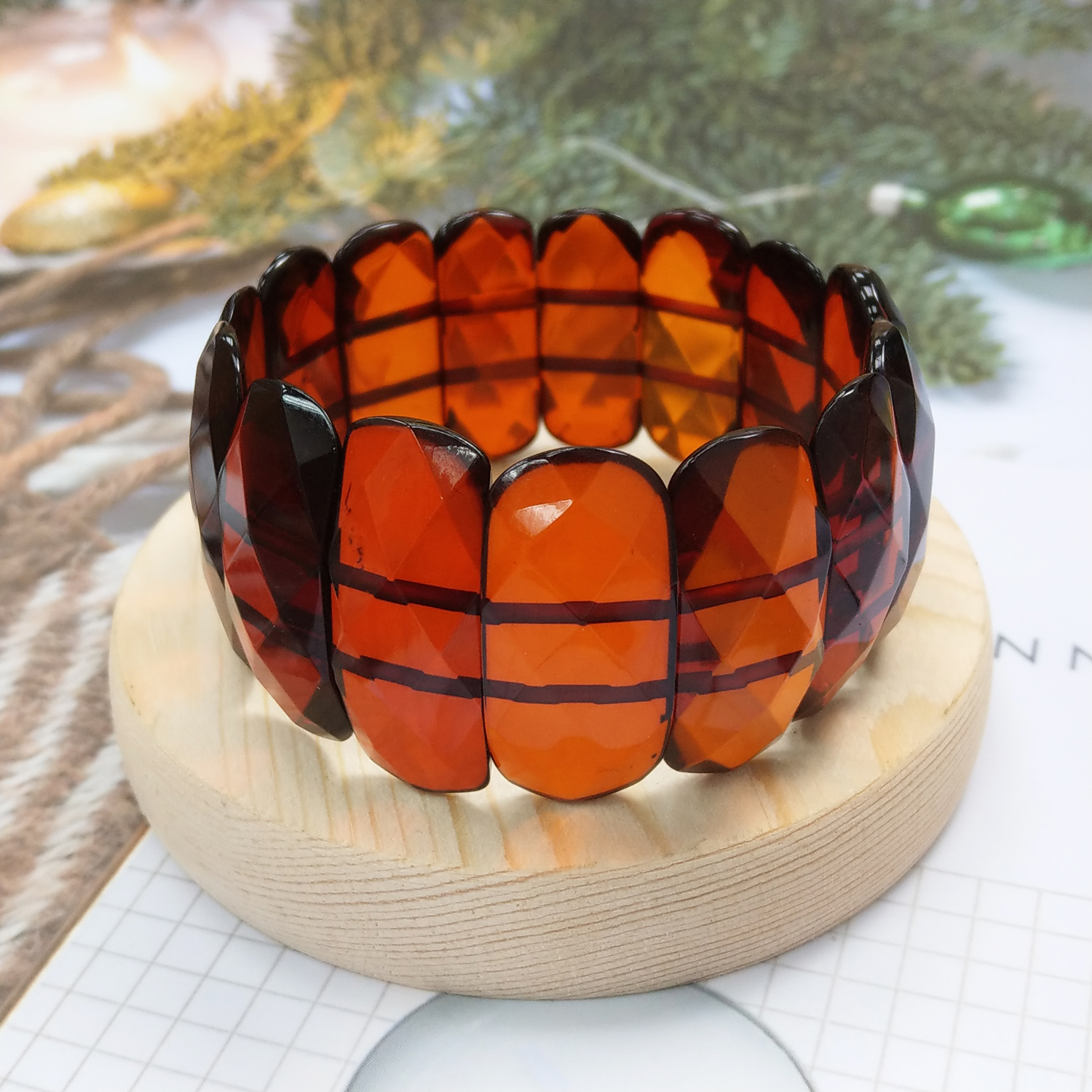 收藏級波蘭進口天然波羅的海酒紅色血珀手排