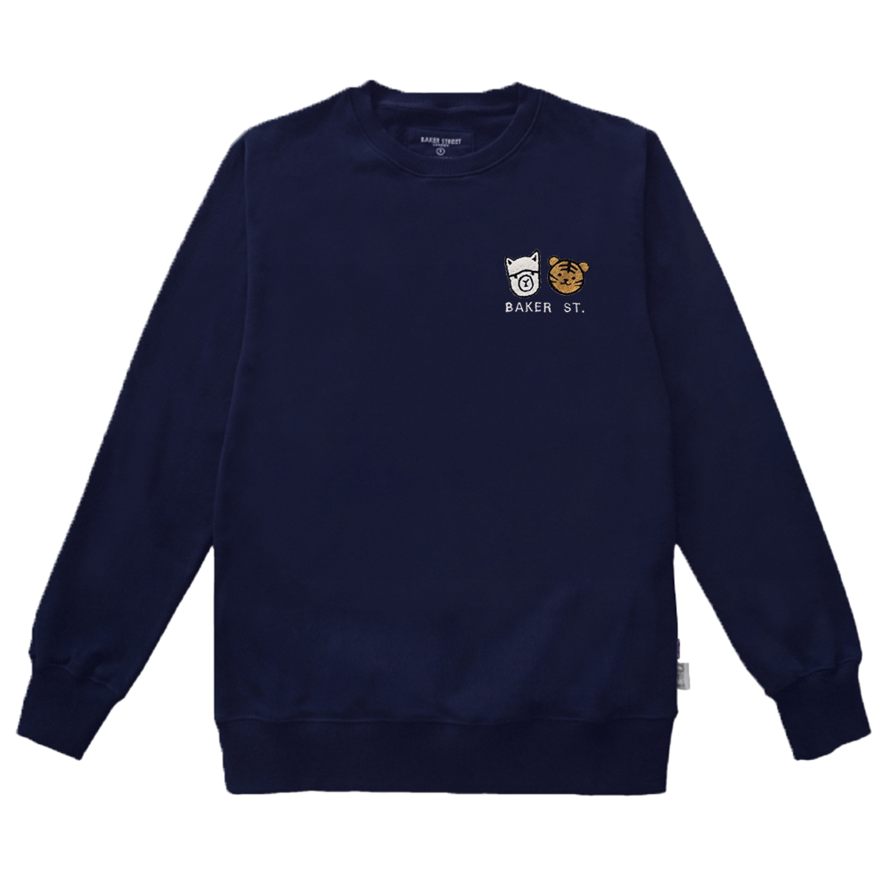 Embroidery-虎虎好朋友 刺繡 高磅數長袖圓T