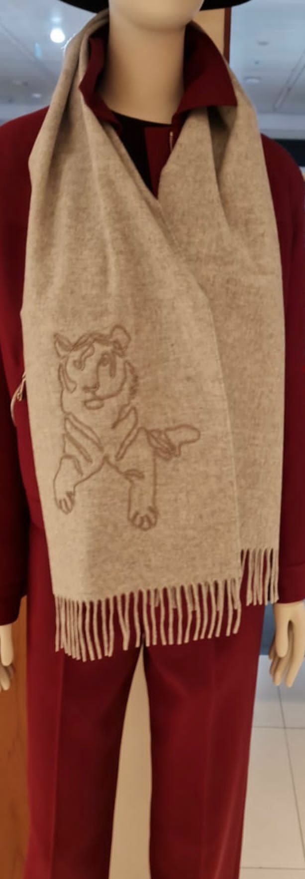 Ech cac tigre royal brode gris clair