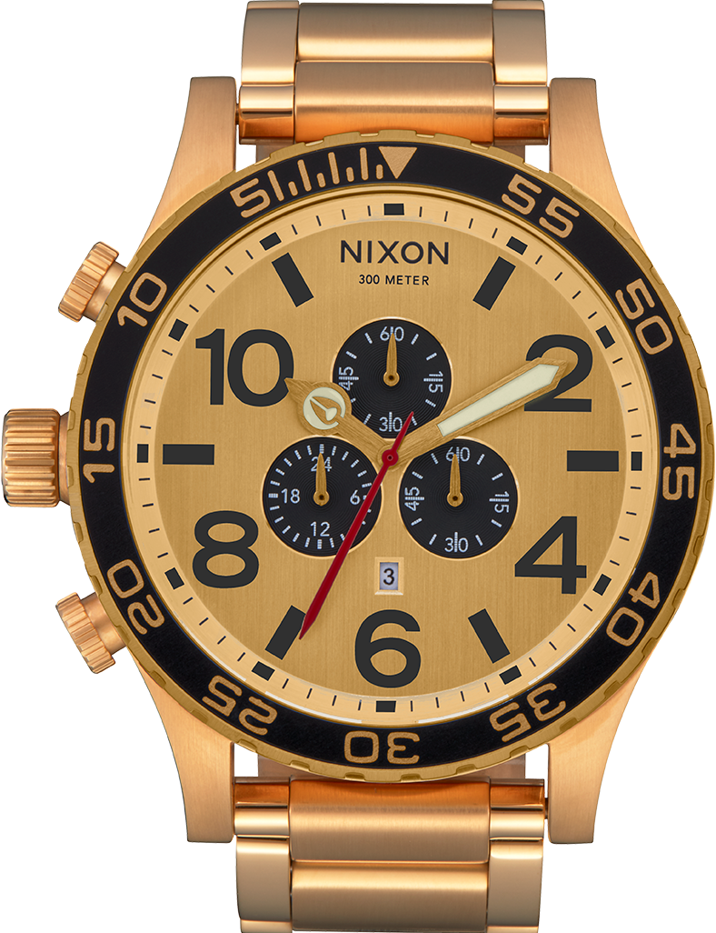 萬年鐘錶 - NIXON 尼克森 THE 51-30  CHRONO 計時碼表系列超閃全金大錶徑男錶300M防水  A083-3192 錶徑51MM