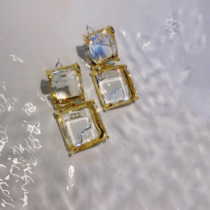 復古方塊水晶耳針