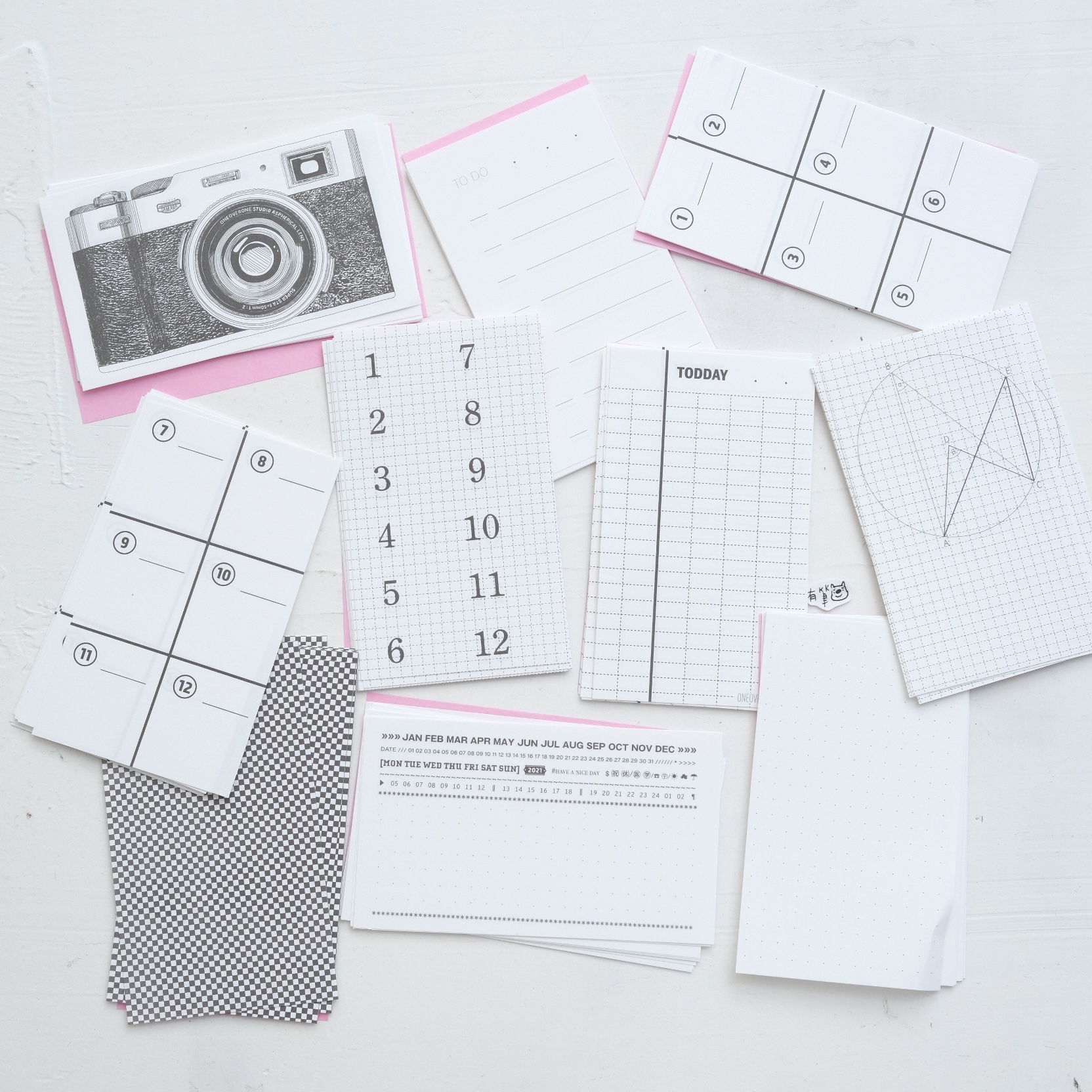 B-相機款 10種手帳擴充小紙片｜一分之一工作室