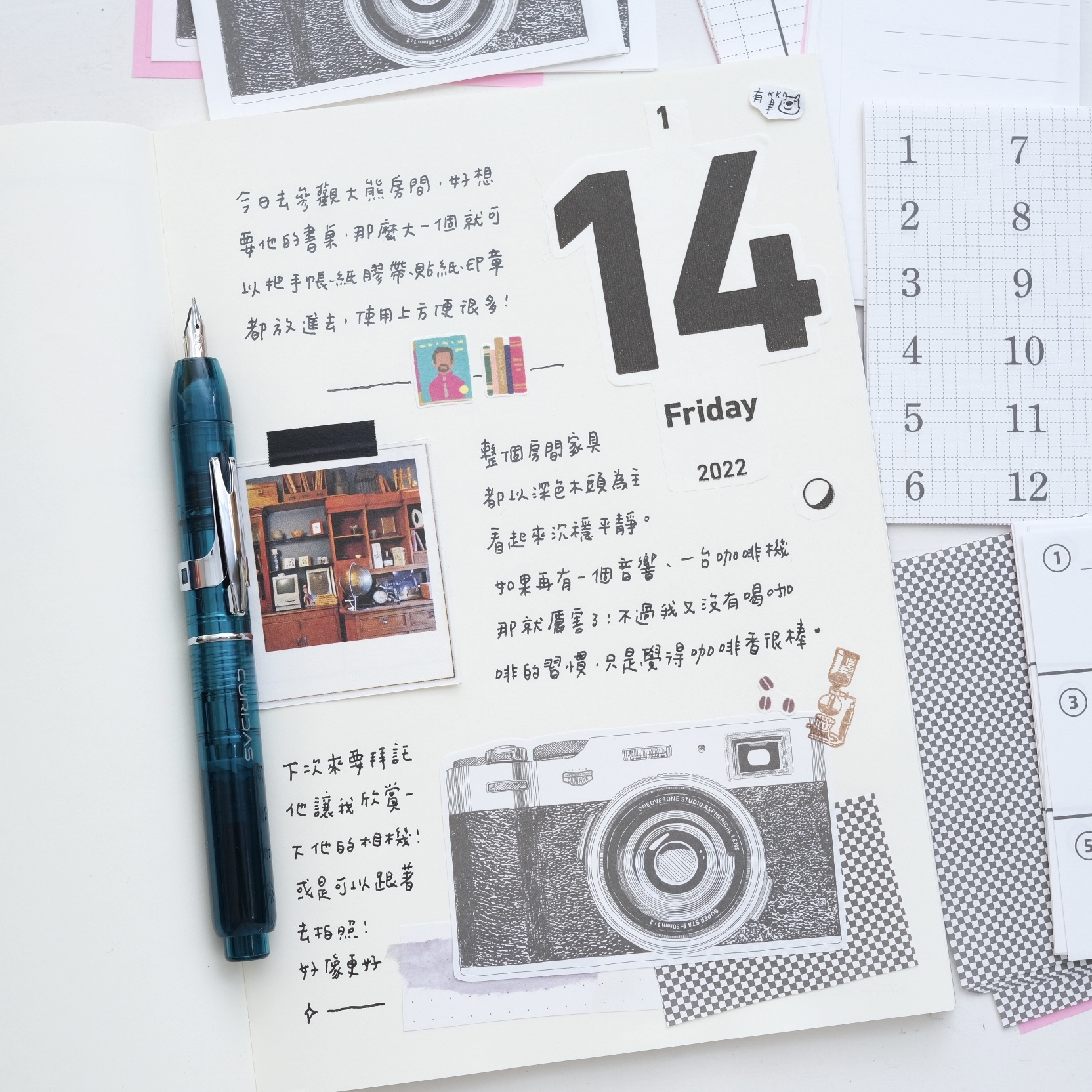 B-相機款 10種手帳擴充小紙片｜一分之一工作室