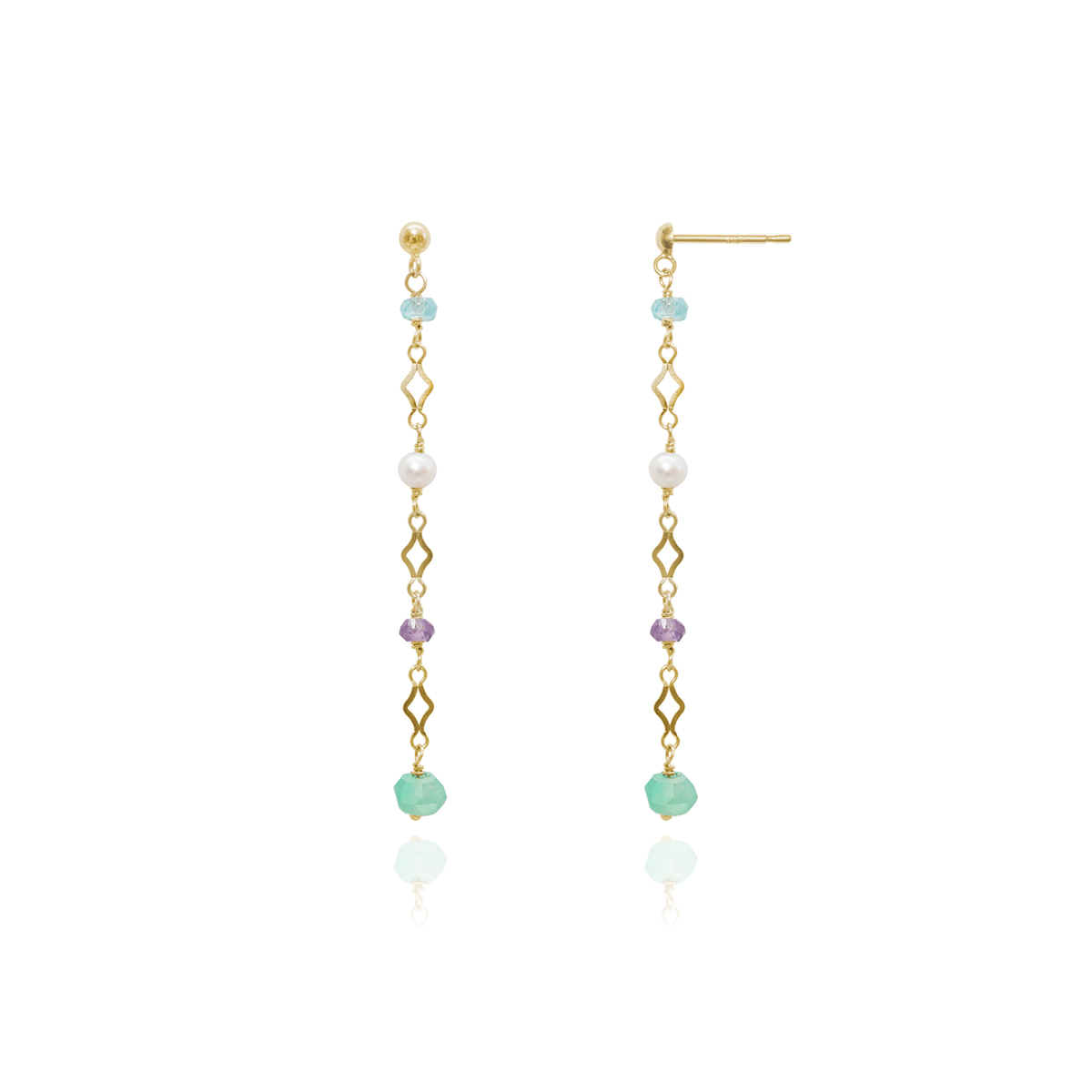 稻草人（The Scarecrow） - 10K Green Earrings