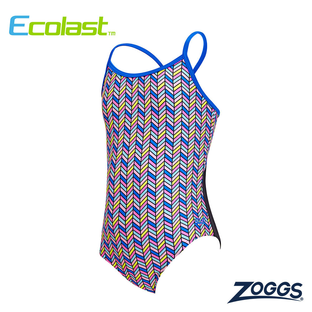 ZOGGS 青少女《菱格鏡》大家閨秀風連身泳衣