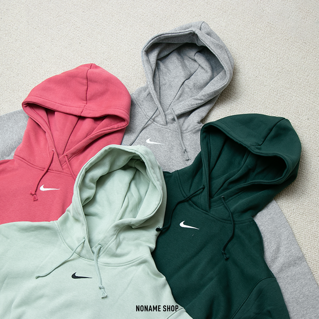 NIKE NSW HOODIE 刺繡 小勾 刷毛 落肩 帽TEE 四色 (女款)