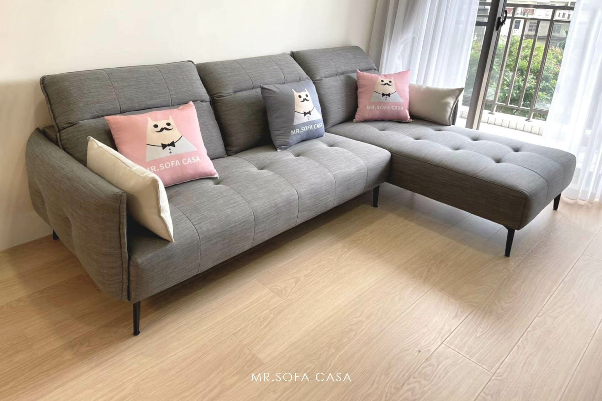 ，格林沙發採用比利時貓抓布，耐磨係數高達十幾萬轉