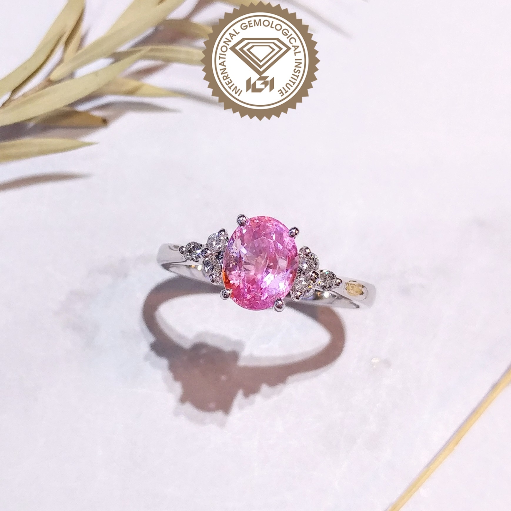 18K White Gold 2.03ct Sapphire and Diamond Ring