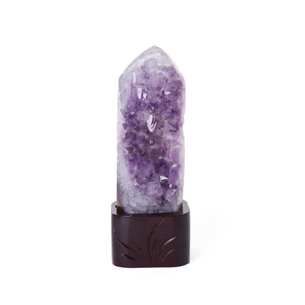 紫水晶原礦柱 17cm 開智慧