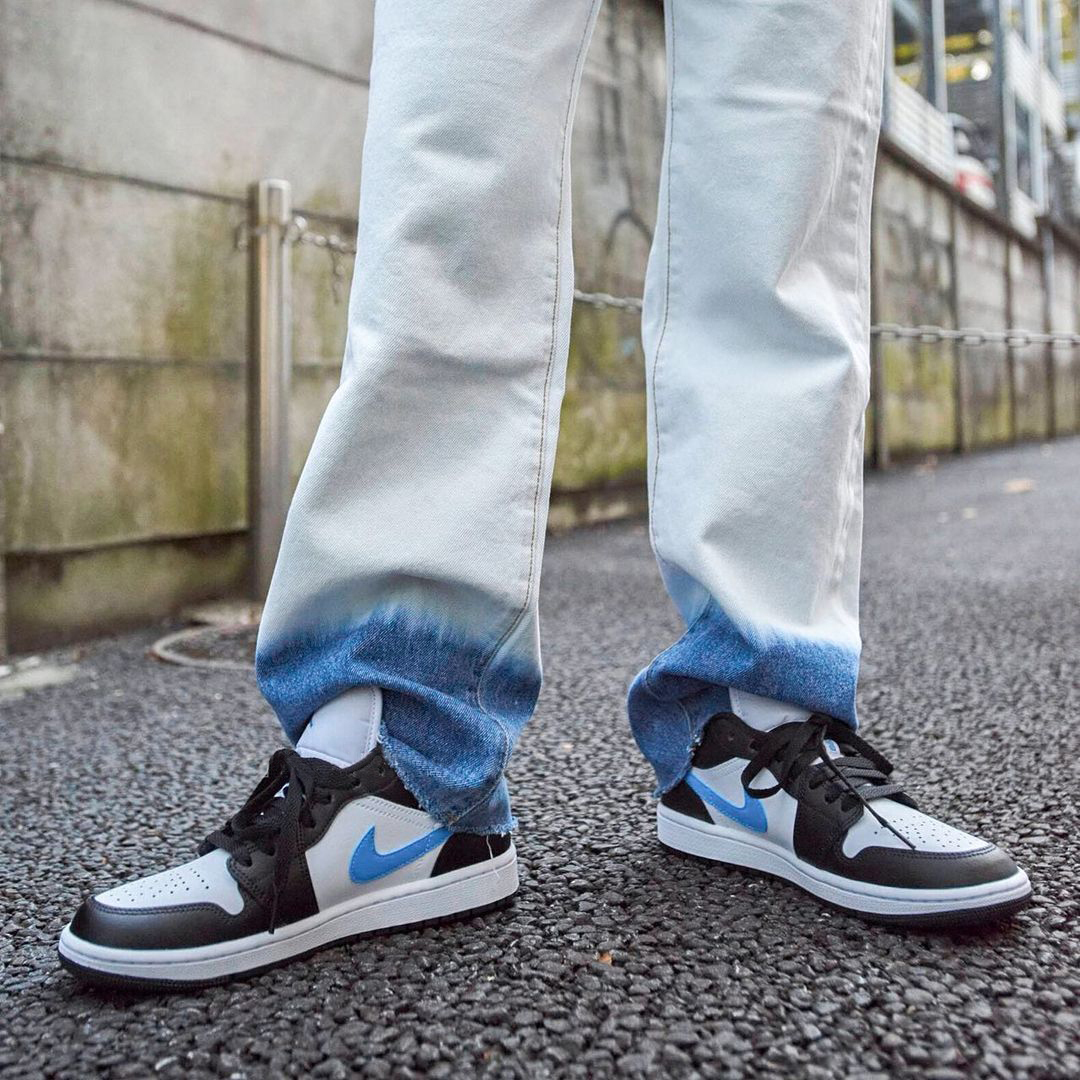 Nike Wmns Air Jordan 1 Low " Black University Blue " 黑白北卡藍