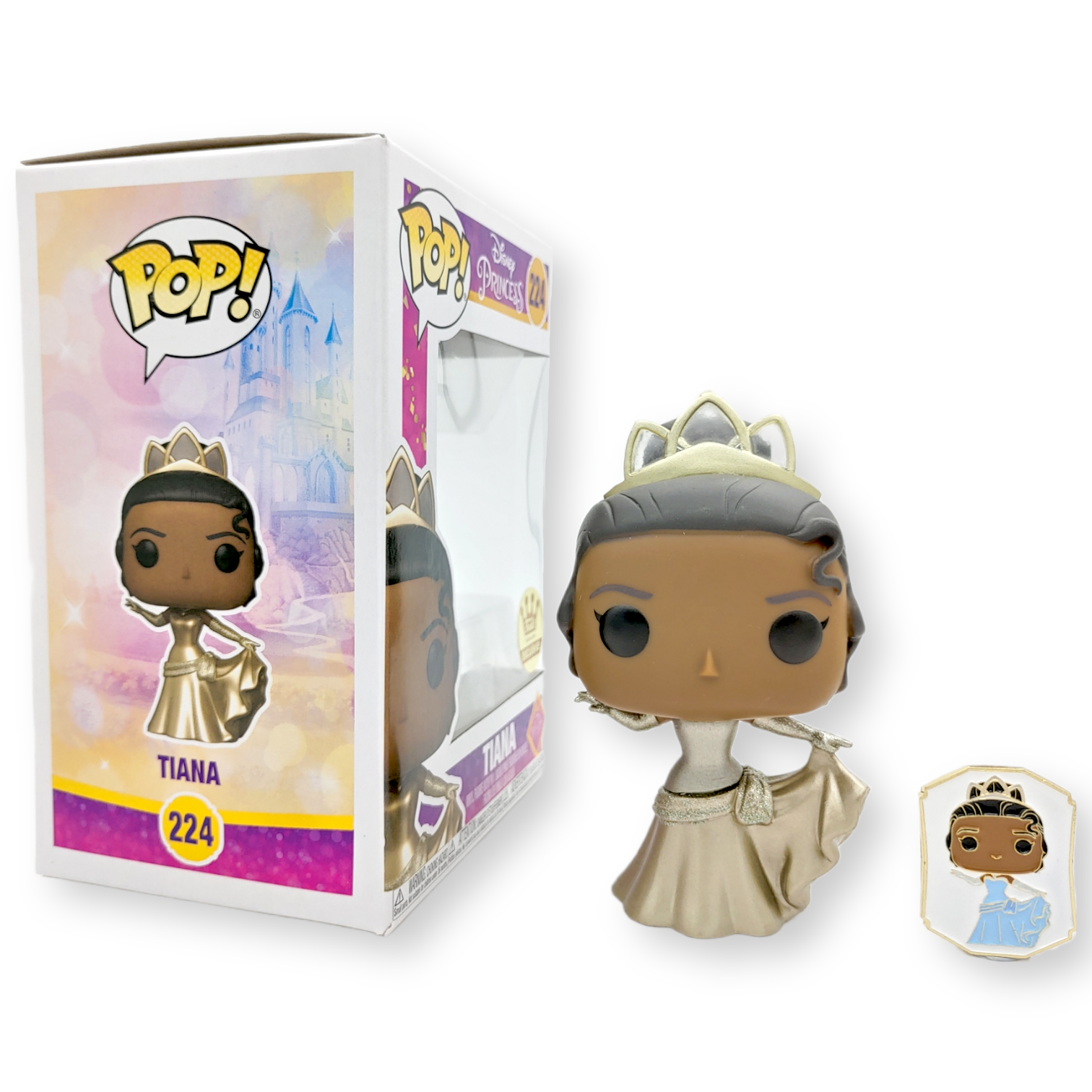 FUNKO POP終極公主<青蛙王子>蒂安娜公主(金鑽版連襟章) -No.224