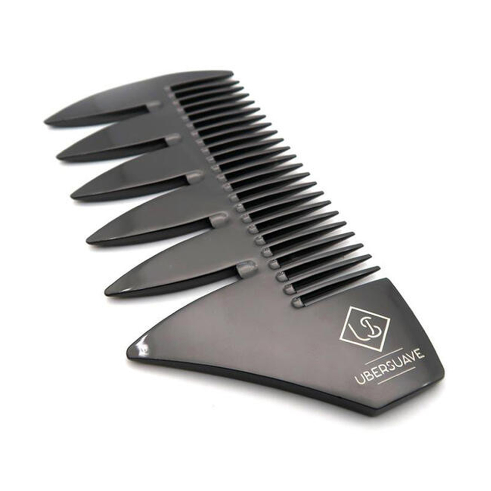 新加坡 Ubersuave - 金屬雙齒梳（手抓感寬齒梳＋細齒梳）