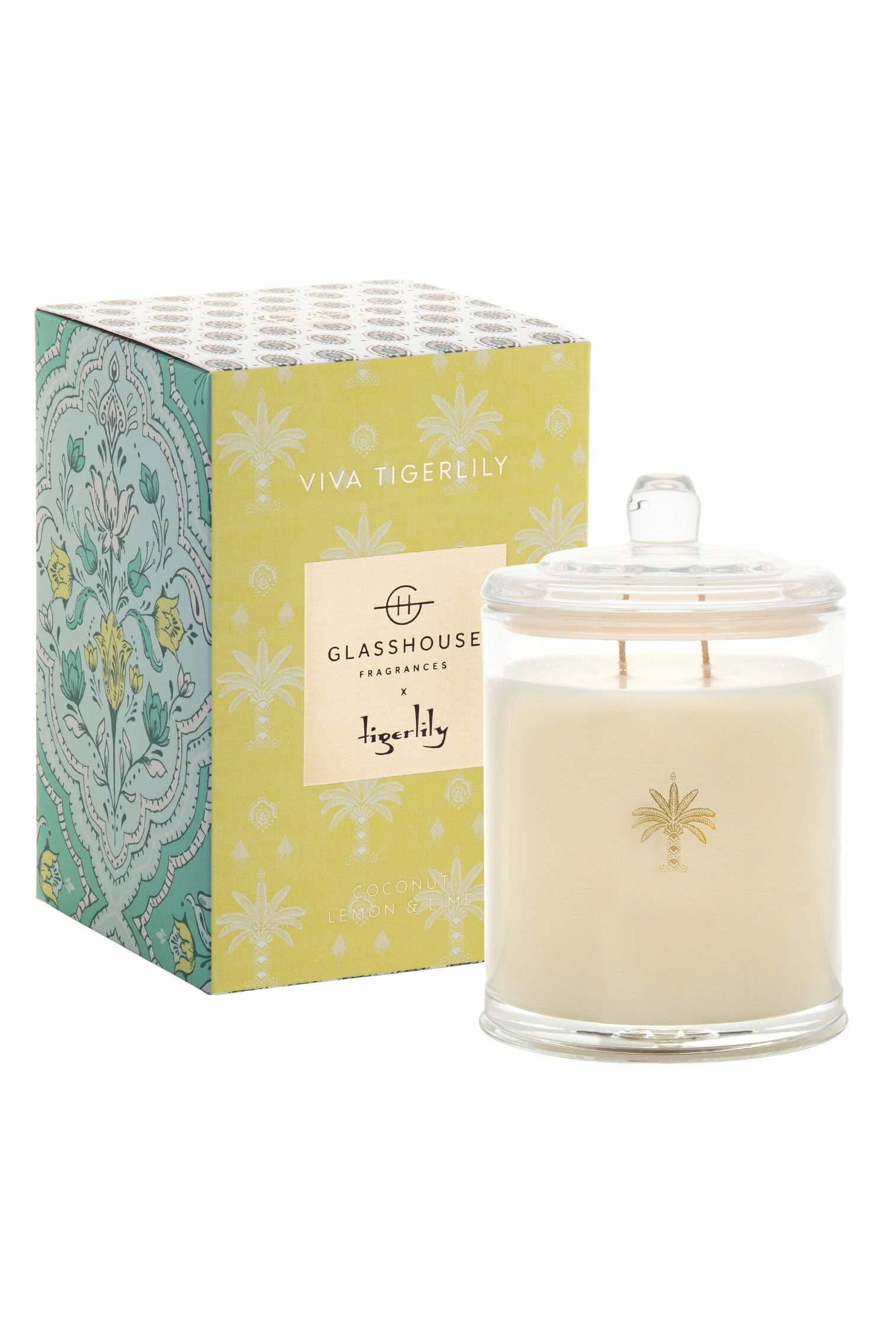 Glasshouse x Tigerlily Viva Tigerlily Candle - Coconut, Lemon & Lime