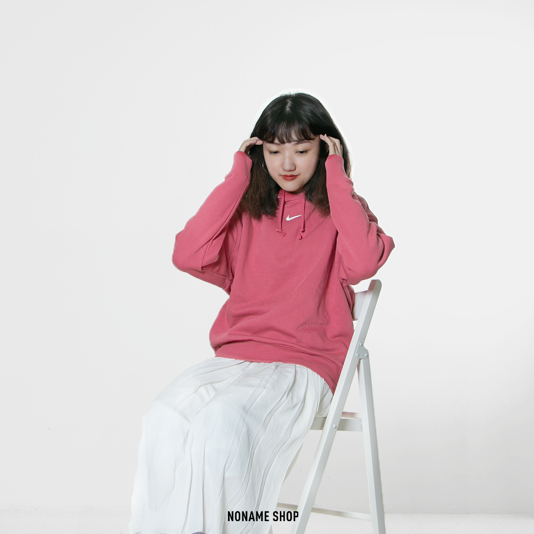 NIKE NSW HOODIE 刺繡 小勾 刷毛 落肩 帽TEE 四色 (女款)