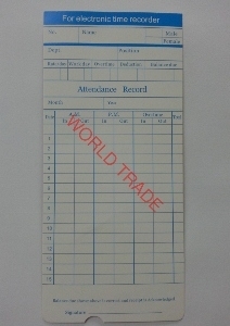 TIMEMASTER TM900 (雙色) 六欄打咭鐘專用工咭 (100張/包)