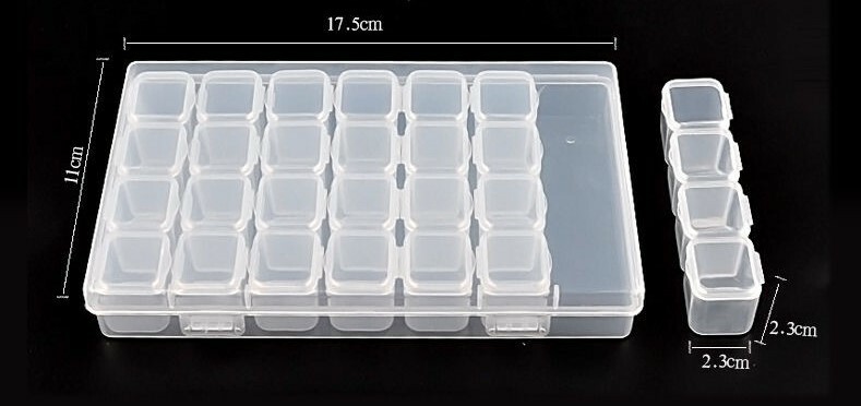 美甲飾品獨立盒-28格 / 透明色