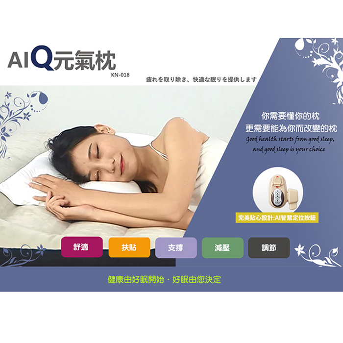AIQ可調式枕頭-高度三段自動定位