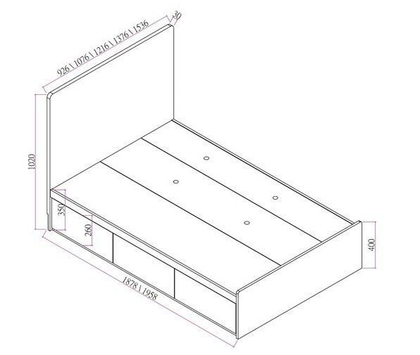 113系列 黑橡木色 木板屏櫃桶床架