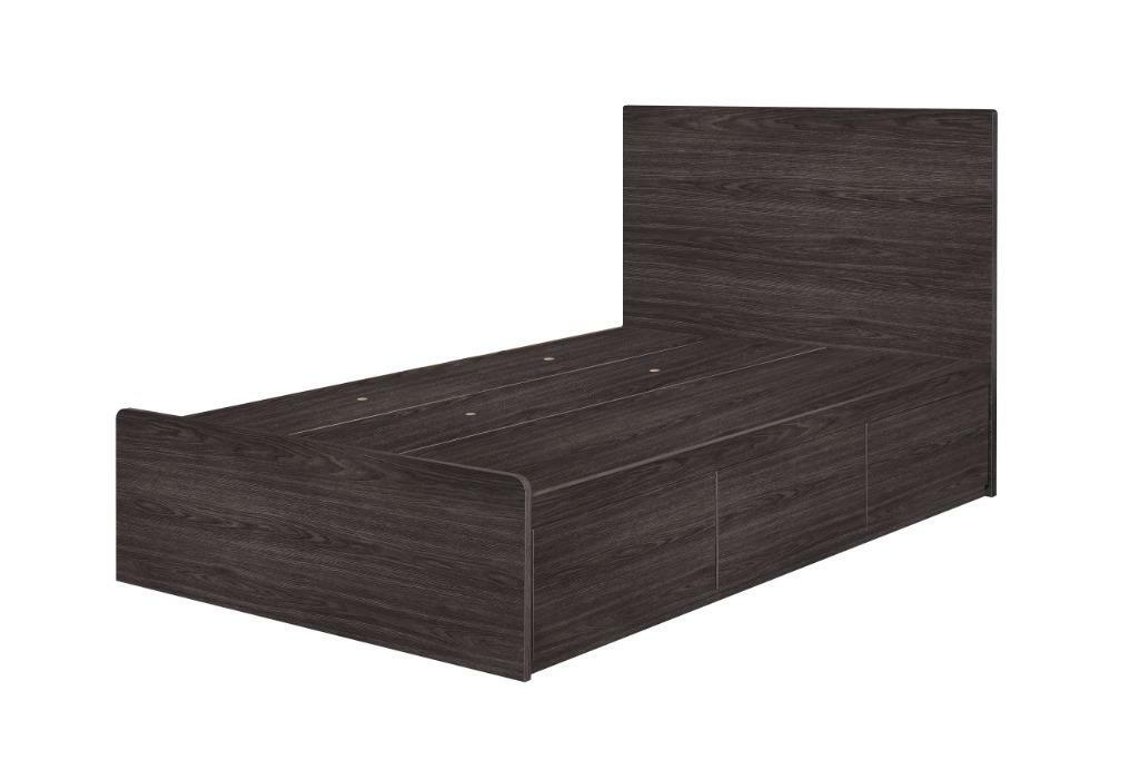 113系列 黑橡木色 木板屏櫃桶床架