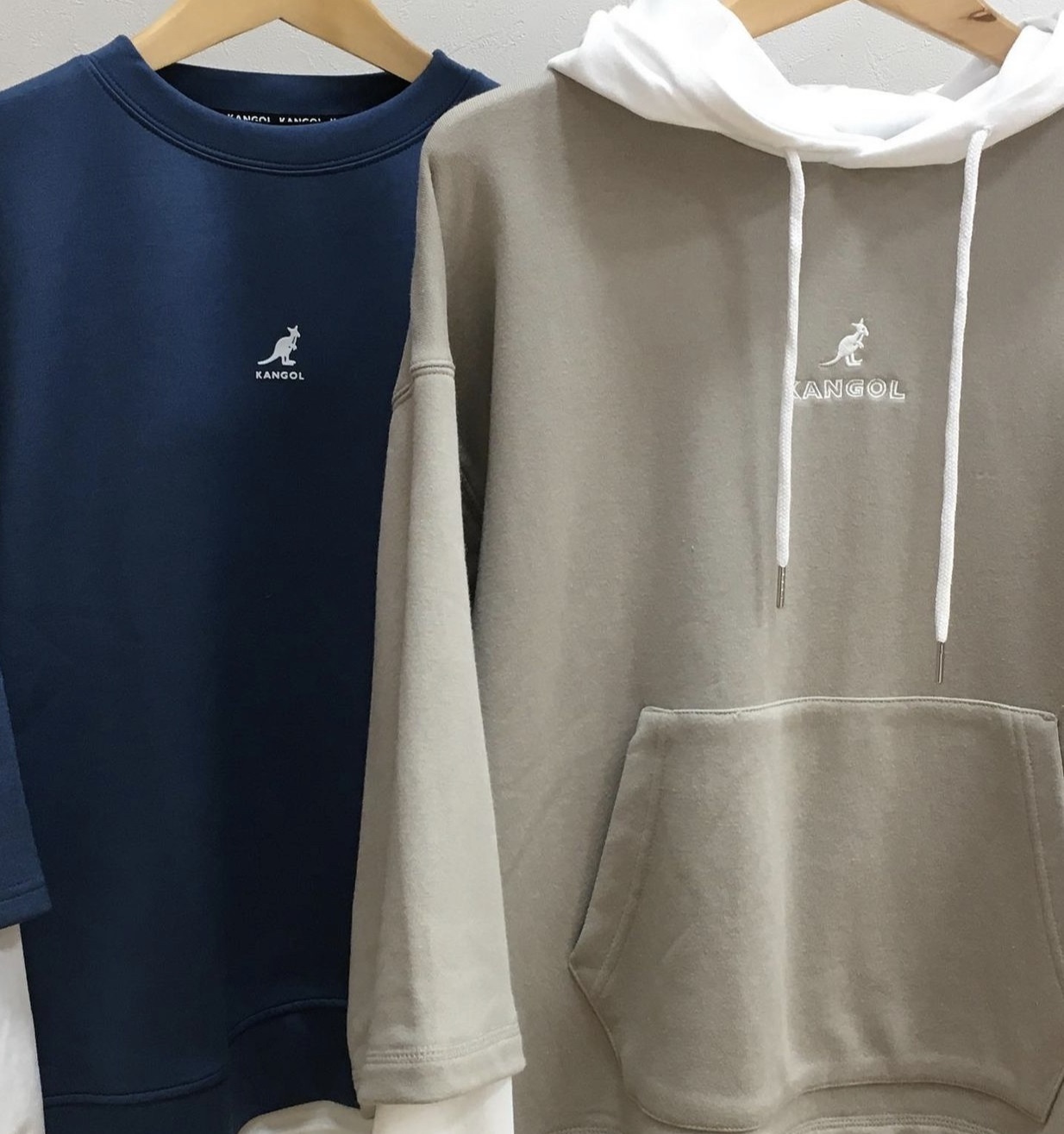 KANGOL LAYERED CREW /HOODIE