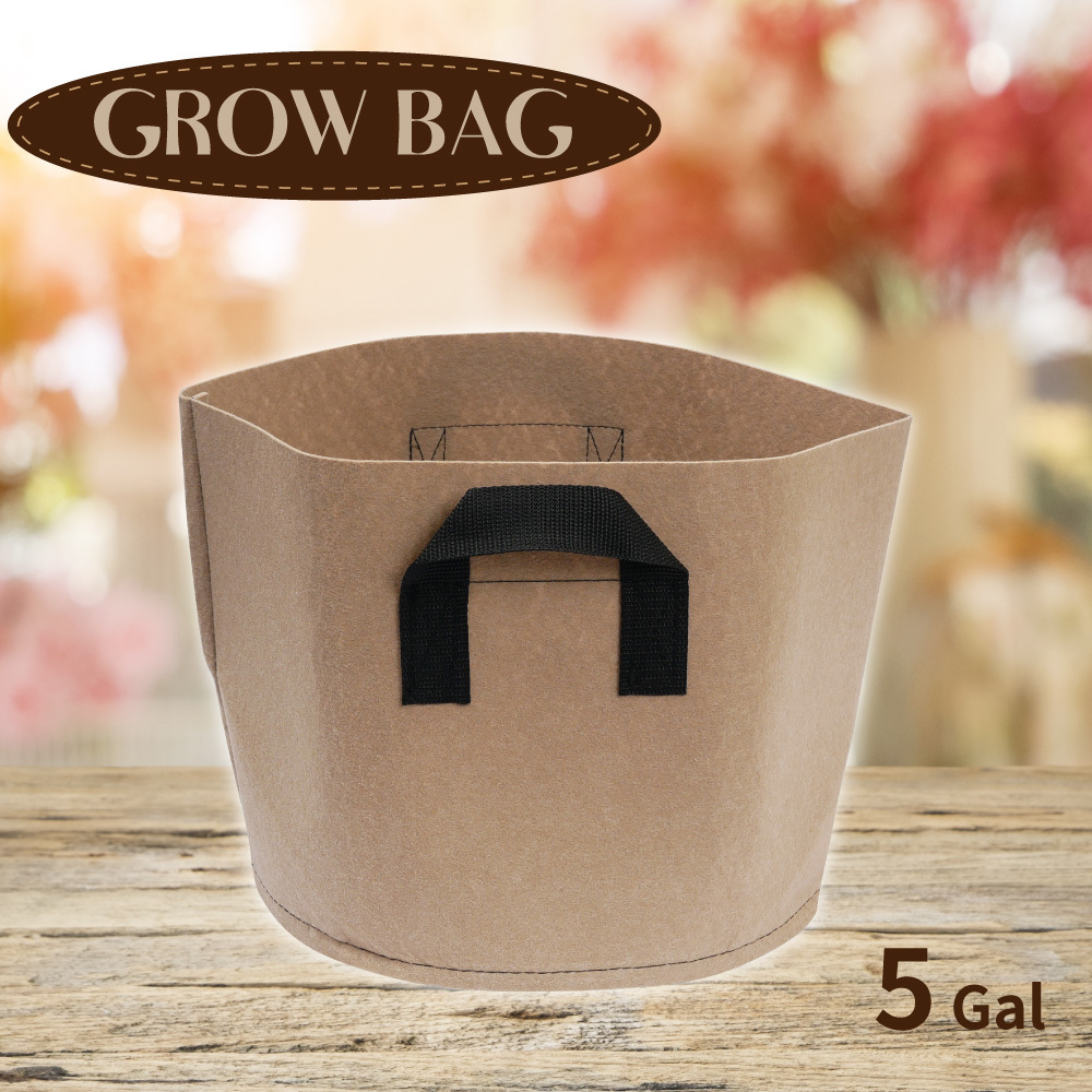 植物種植袋套盆袋5加侖駝色-2入