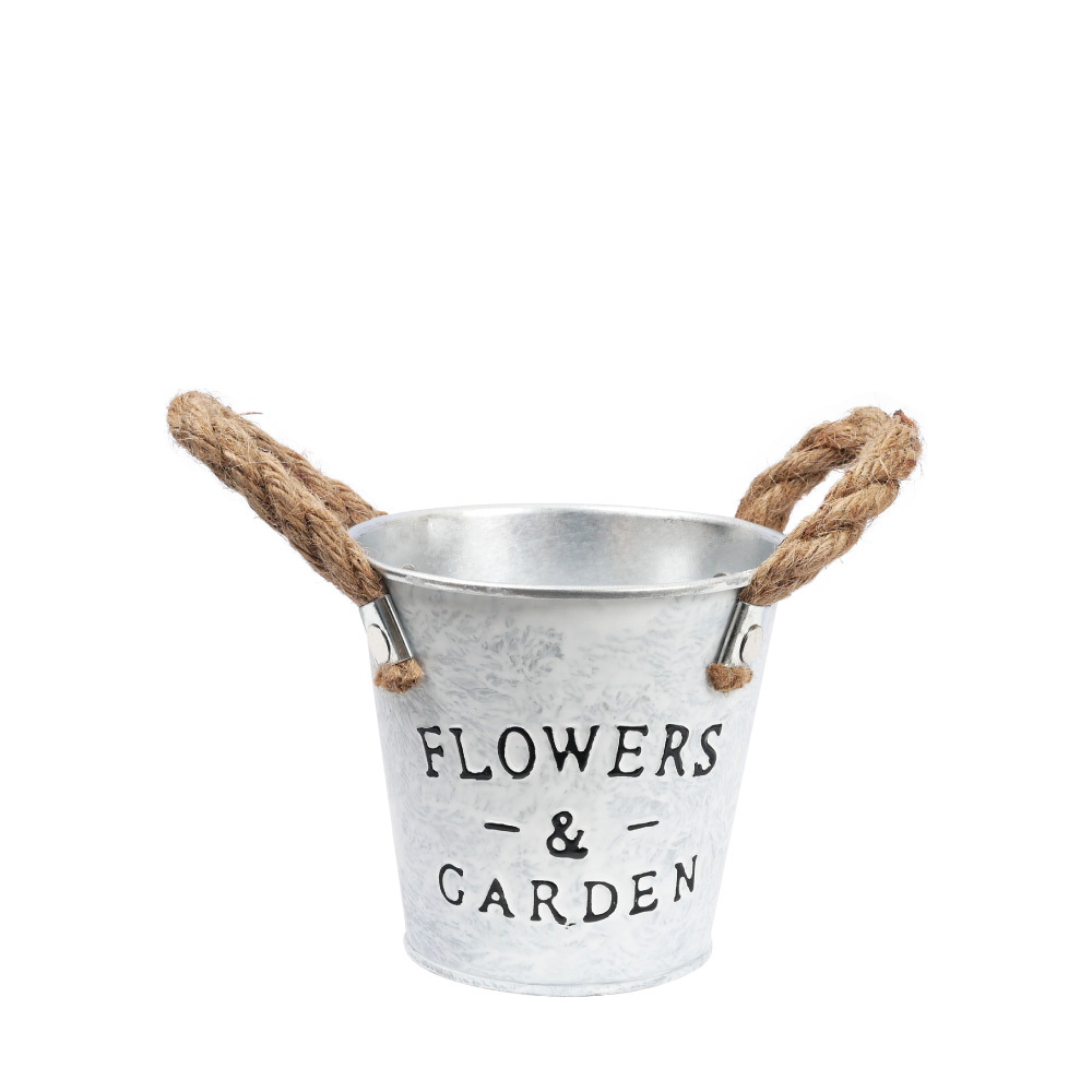 復古馬口鐵皮花盆2入-小